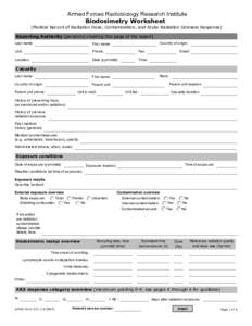 AFRRI Biodosimetry Worksheet