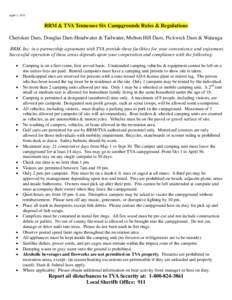 Microsoft Word - RRM and TVA Tennessee Six Campground Rules and Regulations April 1, 2015.docx