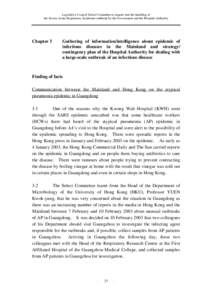 Legislative Council Select Committee to inquire into the handling of the Severe Acute Respiratory Syndrome outbreak by the Government and the Hospital Authority Chapter 3  Gathering of information/intelligence about epid