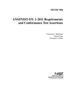 NISTIR 7806, ANSI/NIST-ITL[removed]Requirements and Conformance Test Assertions