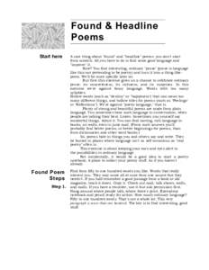 Found & Headline Poems Start here Found Poem Steps