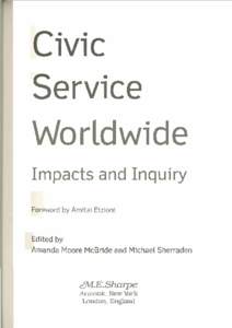 Service Worldwide Impacts and Inquiry ,eword by Amitai Etzioni  Edited by