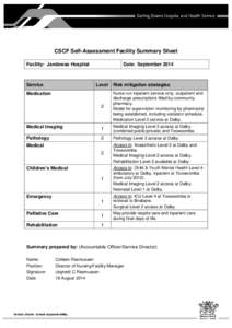 Jandowae - CSCF Self-Assessment Facility Summary Sheet - Darling Downs Hospital and Health Service