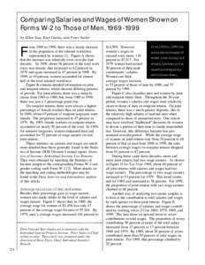 Comparing Salaries and Wages of Women Shown on Forms W-2 to Those of Men, [removed]by Ellen Yau, Kurt Gurka, and Peter Sailer F