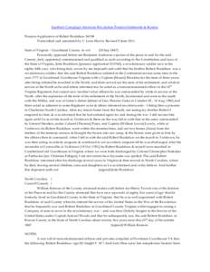 Southern Campaign American Revolution Pension Statements & Rosters Pension Application of Robert Bradshaw S6708 Transcribed and annotated by C. Leon Harris. Revised 9 June[removed]State of Virginia – Goochland County to 