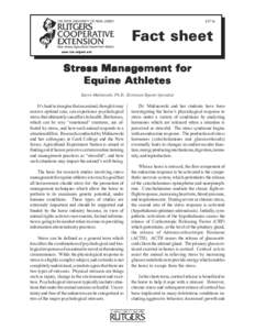 FS716  Fact sheet www.rce.rutgers.edu  Stress Management for