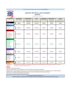 [removed] | [removed]NEAS | FAX[removed] | www.NEAS.ca  SEALIFT RATES for 2014 SEASON NUNAVUT as of February 21st, 2014 DESTINATIONS