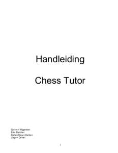 Handleiding Chess Tutor Cor van Wijgerden Eiko Bleicher Stefan Meyer-Kahlen