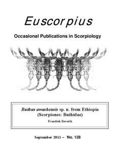 Euscorpius Occasional Publications in Scorpiology