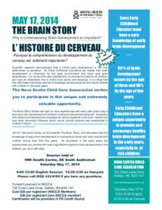 MAY 17, 2014 THE BRAIN STORY Why is Understanding Brain Development so Important?  L’ HISTOIRE DU CERVEAU