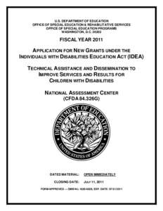 Fiscal Year 2007 Application for New Grants under the Individuals with Disabilities Education Act (IDEA), Technology and Media Services for Individuals with Disabilities, CFDA[removed]PDF)