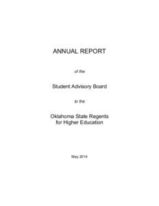 ANNUAL REPORT of the Student Advisory Board to the