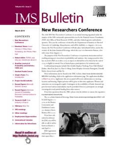 Volume 43 • Issue 2  IMS  Bulletin 
