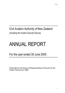 F.11  Civil Aviation Authority of New Zealand (Including the Aviation Security Service)  ANNUAL REPORT