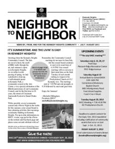 NEIGHBOR TO NEIGHBOR Kennedy Heights Community Council (KHCC)