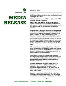 March 7, 2011  MEDIA RELEASE  #1 Billboard Country Album-charter, Darius Rucker