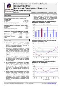 Australian Demographic Statistics, June Quarter 2009