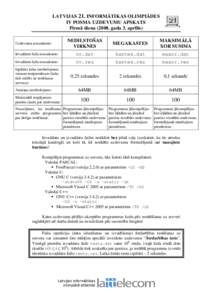 LATVIJAS 21. INFORMĀTIKAS OLIMPIĀDES IV POSMA UZDEVUMU APSKATS Pirmā dienagada 3. aprīlis) NEDILSTOŠAS VIRKNES