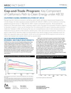 NRDC fact sheet  November 2012 FS:12-10-B  Cap-and-Trade Program: Key Component