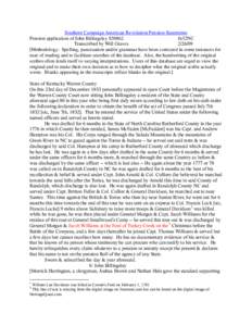 Southern Campaign American Revolution Pension Statements Pension application of John Billingsley S30862 fn32NC Transcribed by Will Graves[removed]Methodology: Spelling, punctuation and/or grammar have been corrected in 