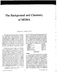 (  The Background and Chemistry ofMDMA  ALEXANDER