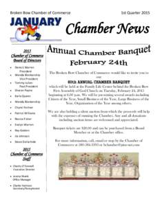 Broken Bow Chamber of Commerce  1st Quarter 2015 Chamber News 2015