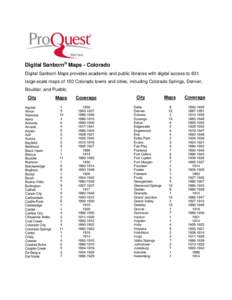 ProQuest - Digital Sanborn Maps | Colorado (PDF)