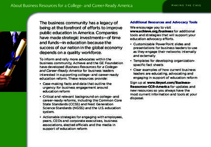 Education / Technology / Knowledge / Common Core State Standards Initiative / Education reform / General Electric