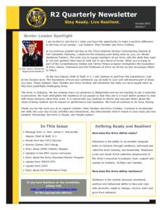 R2 Quarterly Newsletter Stay Ready. Live Resilient. October 2014 Volume 1