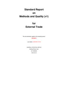 Standard Report on Methods and Quality (v1) for External Trade