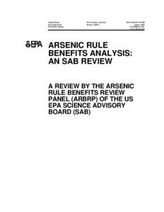 Arsenic Rule Benefit Analysis: An SAB Review