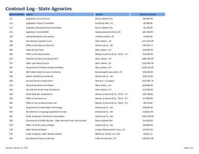 Contract Log - Higher Education