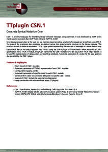 A Spirent Company  TTplugins for TTworkbench TTplugin CSN.1 Concrete Syntax Notation One