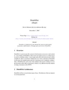 DistribNet (Draft) Kevin Atkinson (kevin at atkinson dhs org) December 1, 2003  Project Page: http://distribnet.sourceforge.net/