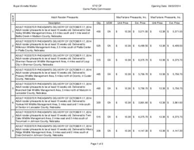 4712 OF Game Parks Commission Line #  Buyer:Annette Walton