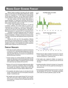 Madera County Economic Forecast Madera County is located in the heart of the San Joaquin Valley, and is part of the Fresno Metropolitan Statistical Area. Madera County has a population of 151,800 people and approximately