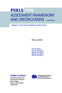 PIRLS 2006 Assessment Framework and Specifications