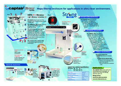 Hepa filtered enclosure for applications in ultra clean environment. (Fig.1) HEPA H14 filtration: High Efficiency Particulate Air A