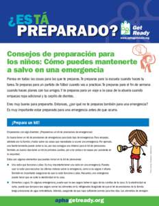 ¿ES TÁ  PREPARADO? Consejos de preparación para los niños: Cómo puedes mantenerte