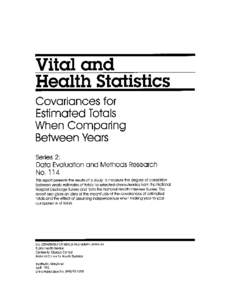 Vital and Health Statistics Covariances for Estimated Totals When Comparing