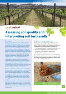 SUSTAINABLE AGRICULTURE FACTSHEET NO 3  Assessing soil quality and interpreting soil test results Introduction