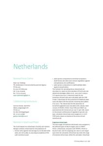 Netherlands National Focal Centre Arjen van Hinsberg PBL Netherlands Environmental Assessment Agency PO Box 303 NL-3720 AH Bilthoven