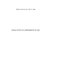 Single Audit Act Amendments of 1996