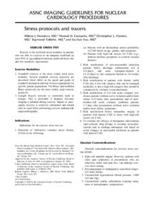 Imaging Guidelines for Nuclear Cardiology Procedures: Stress Protocols and Tracers