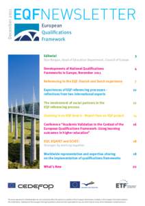 December[removed]EQFNEWSLETTER European Qualifications Framework