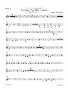 Sheet Music from www.mfiles.co.uk  Horn in Bb Symphony No. 40 in G minor &C