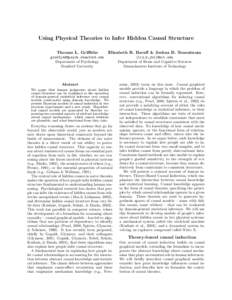 Using Physical Theories to Infer Hidden Causal Structure Thomas L. Griffiths Elizabeth R. Baraff & Joshua B. Tenenbaum  