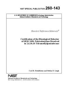 NIST SPECIAL PUBLICATION[removed]U. S. DEPARTMENT OF COMMERCE/Technology Administration National Institute of Standards and Technology