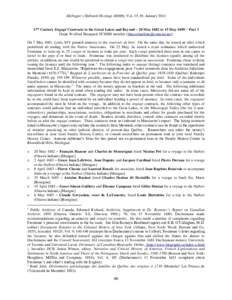 Michigan’s Habitant Heritage (MHH), Vol. 35, #1, January17th Century Engagé Contracts to the Great Lakes and Beyond – 20 May 1682 to 15 May 1690 – Part 1 Diane Wolford Sheppard, FCHSM member (bluecolumbine@