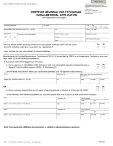 Print Form State of California-Health and Human Services Agency California Department of Public Health (CDPH) Licensing and Certification Program (L&C) Aide and Technician Certification Section (ATCS)